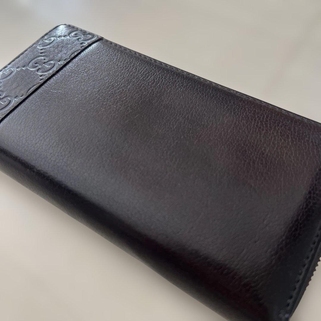 美品　GUCCI ブラウンレザー長財布
