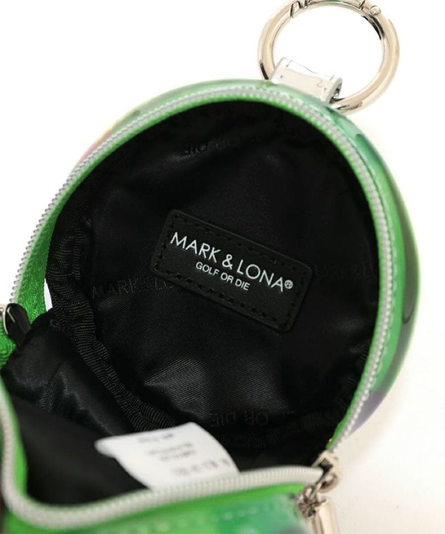 美品 ★ MARK&LONA ボールポーチ ケース マーク&ロナ 緑 バッグ