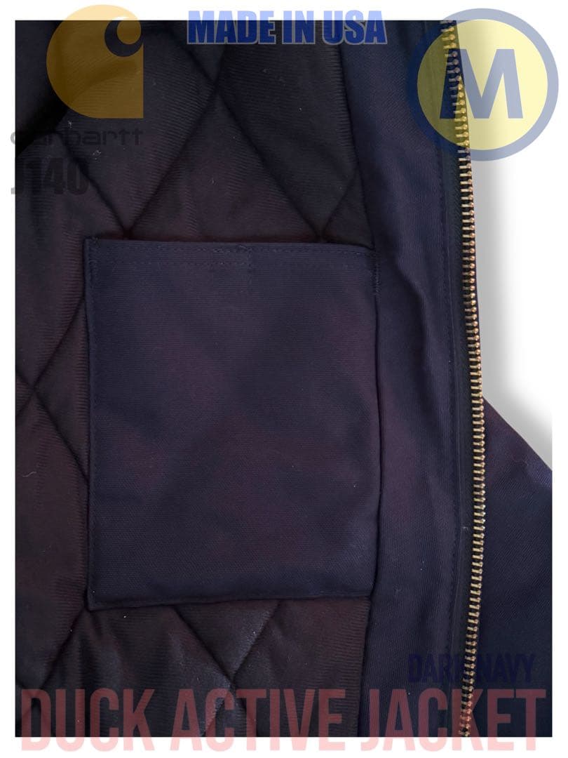 USA製 カーハート アクティブジャケット J140 ダークネイビー Mサイズ