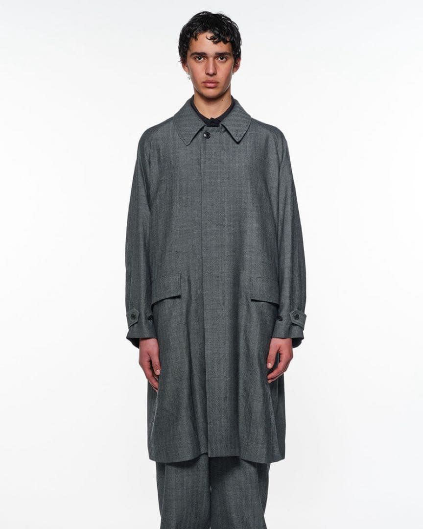 【未使用】marka ウールサージ ワッシャータンブラーコート black