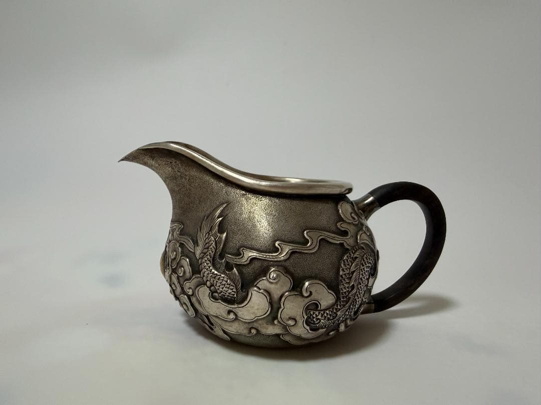 純銀製 龍文彫り 湯冷まし 煎茶道具