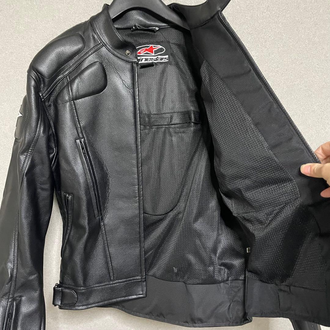 美　アルパインスターズ　レザー　ジャケット　ライダース　バイカー　ブラック　XL