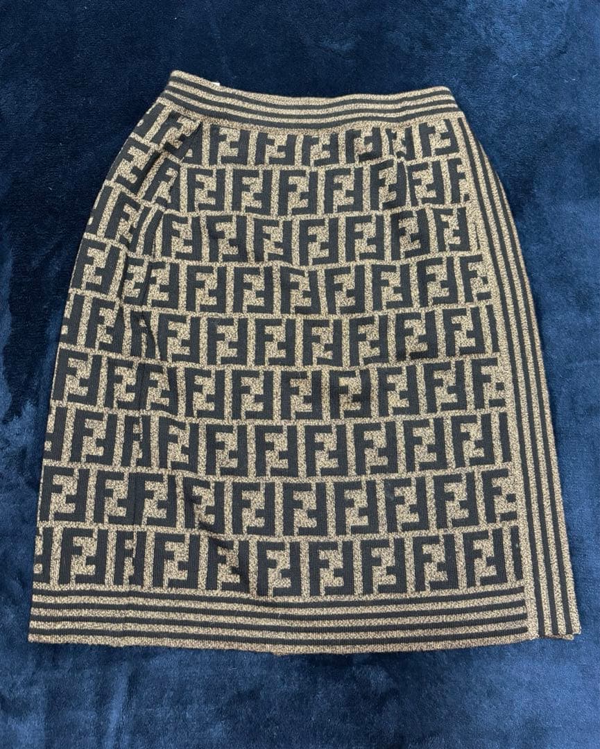 FENDI ヴィンテージ ズッカ柄 FF柄 ニットスカート 38サイズ