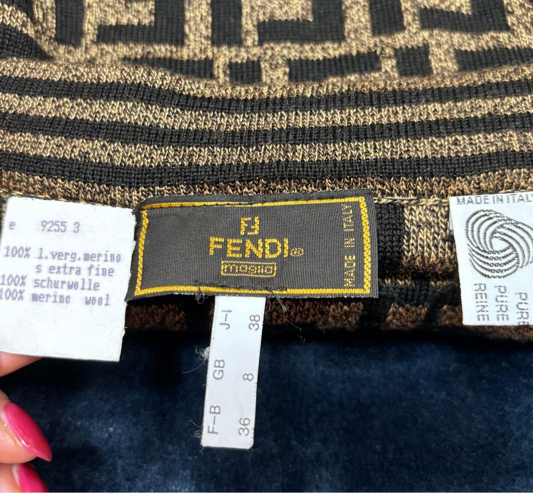 FENDI ヴィンテージ ズッカ柄 FF柄 ニットスカート 38サイズ