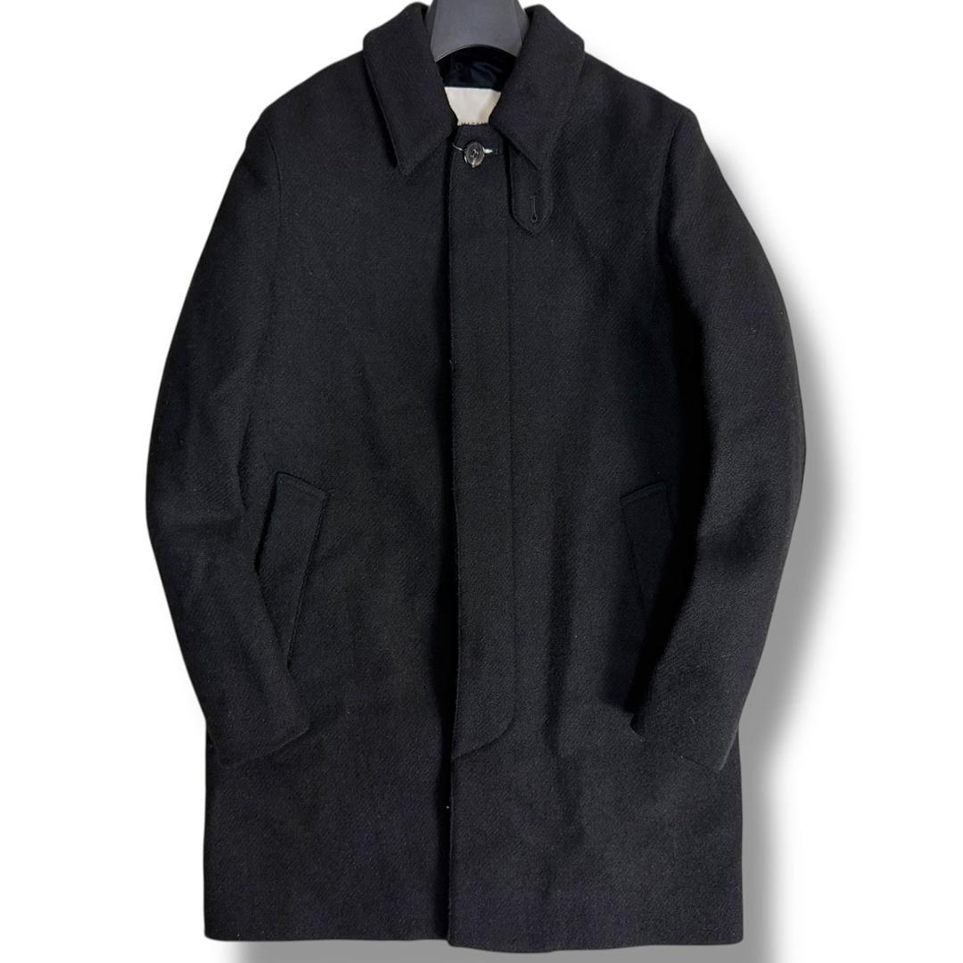 J5018 美品 マッキントッシュ ダンケルドツイードバルマカーンコート 黒36