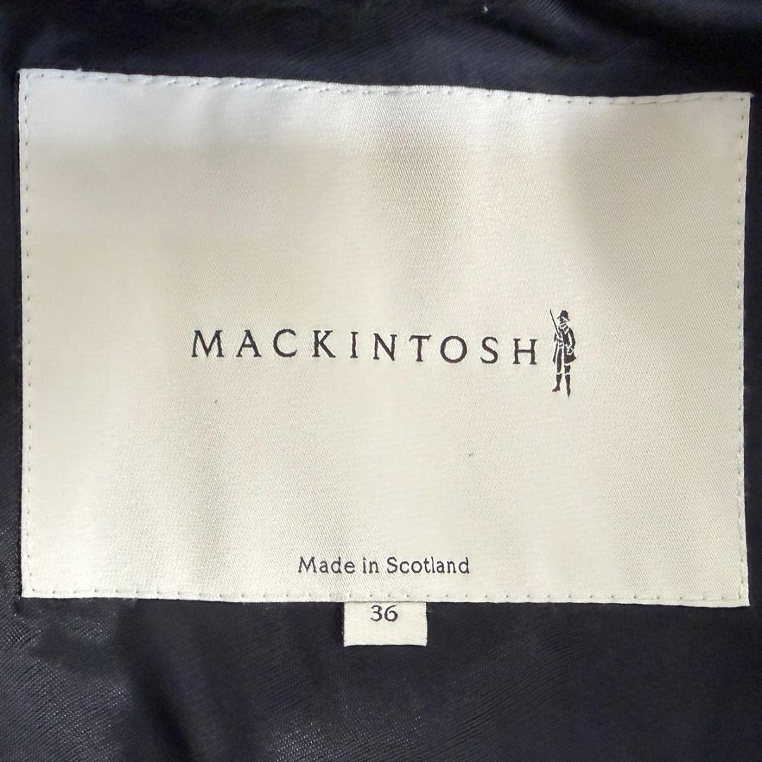 J5018 美品 マッキントッシュ ダンケルドツイードバルマカーンコート 黒36