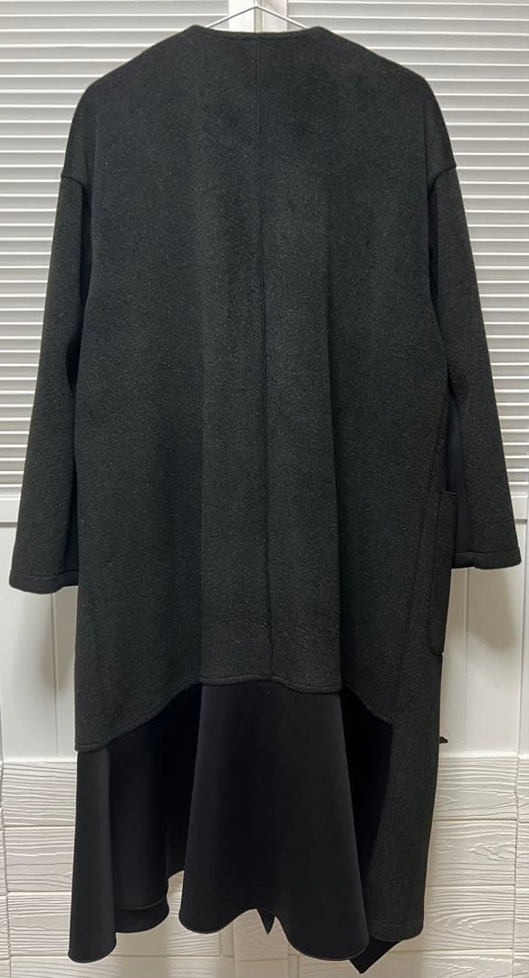 Eimee law ボンディングフリル ビーバーコート 38 スミクロ ブラック