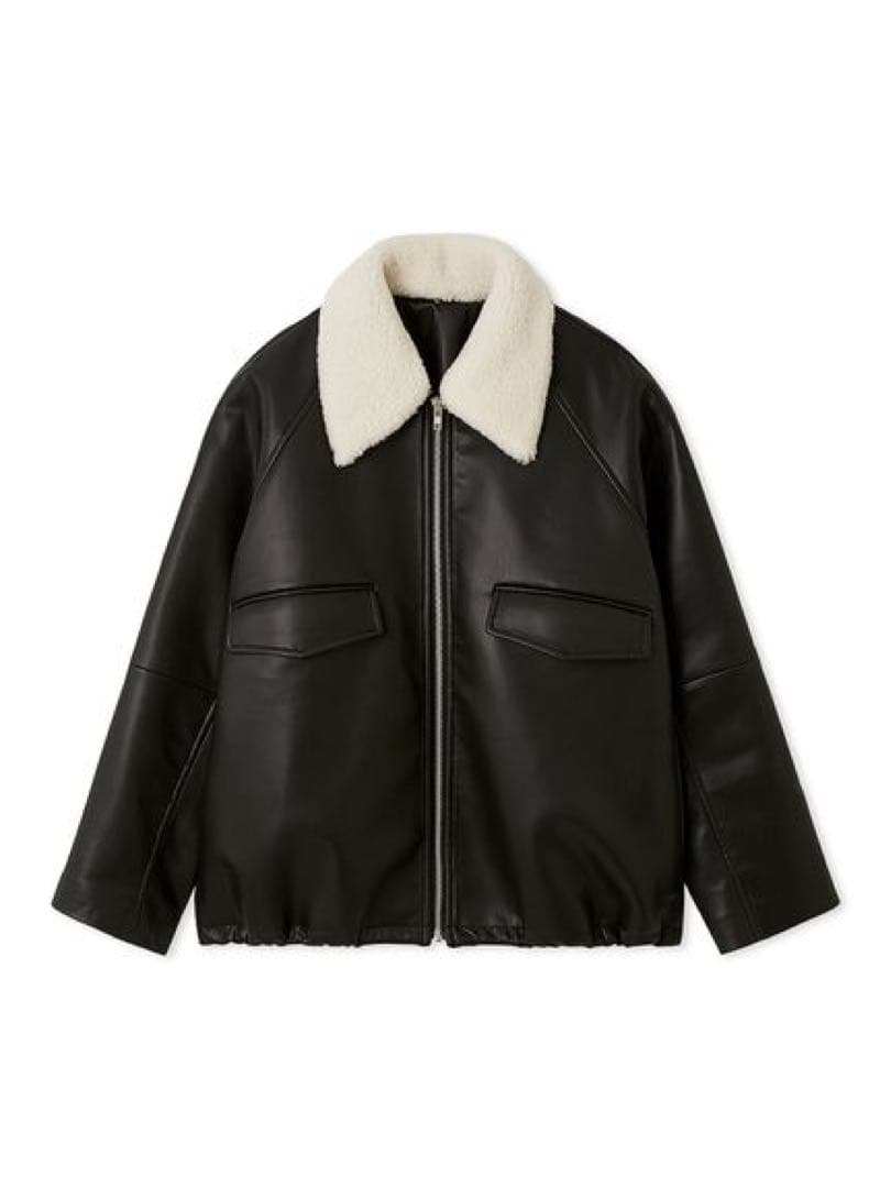 新品BLK1✴︎ MilaOwenステンカラーフェイクレザーブルゾン