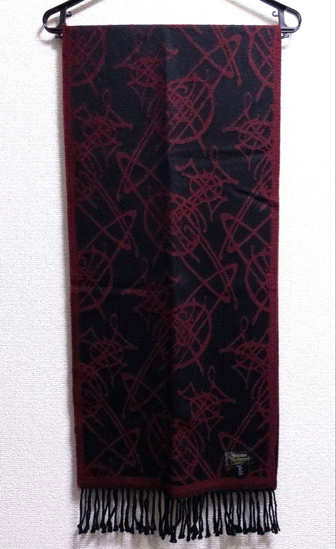 Vivienne Westwood マフラー オーブ柄 リバーシブル レッド