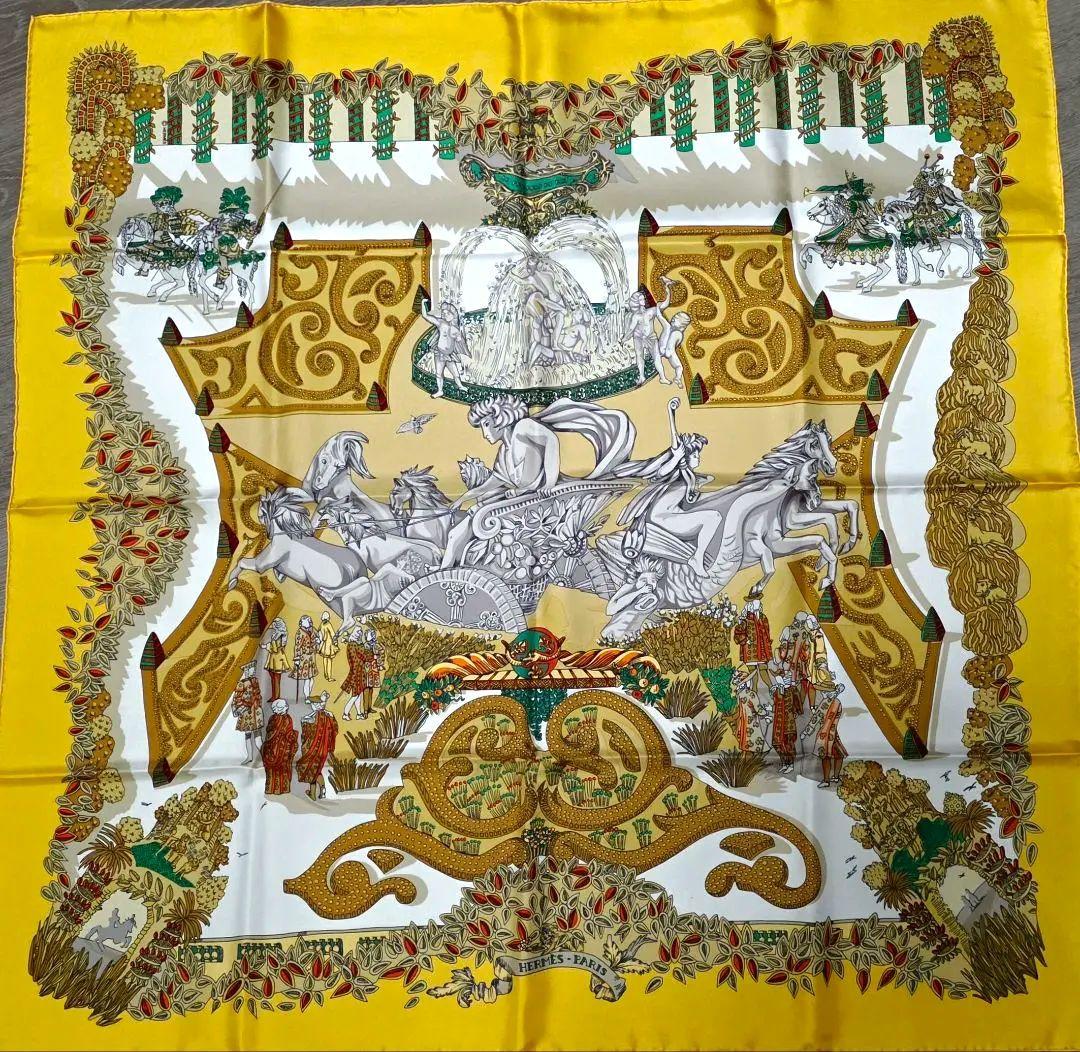 カ*ネ様 未使用 HERMES　エルメス 王の楽園 スカーフ カレ90