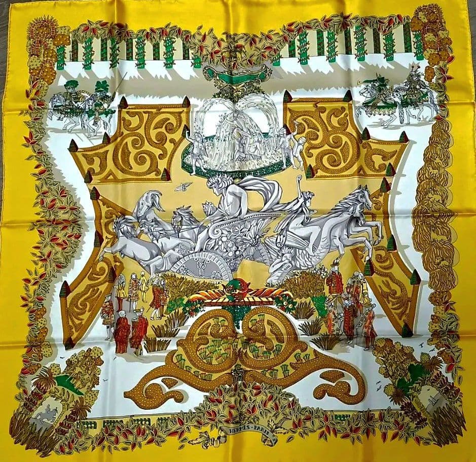 カ*ネ様 未使用 HERMES　エルメス 王の楽園 スカーフ カレ90