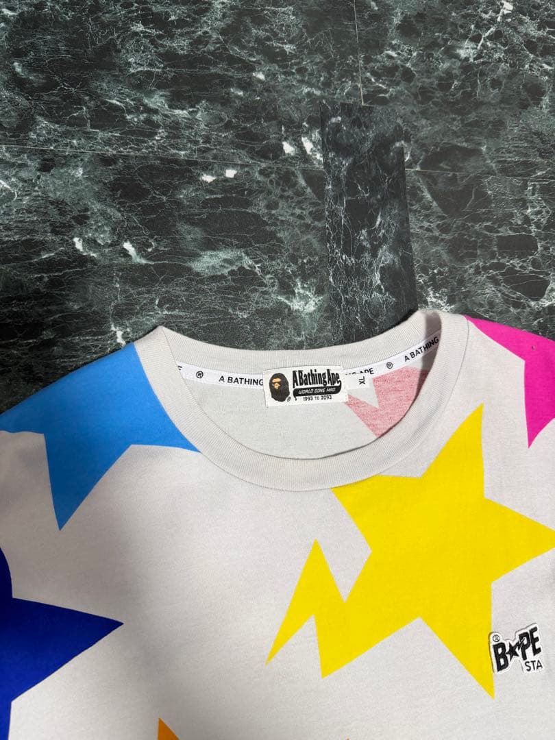 A BATHING APE スターマルチ　総柄　BAPE ロングTシャツ XL