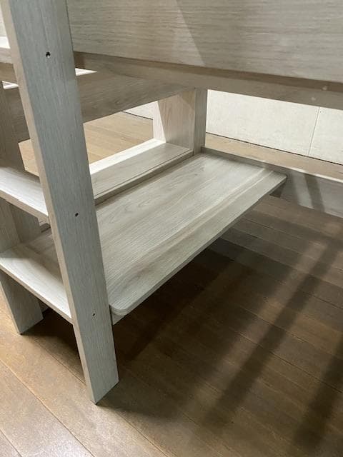 【全国送料無料】天板・棚付きロータイプロフトベッド BASE　WH アウトレット