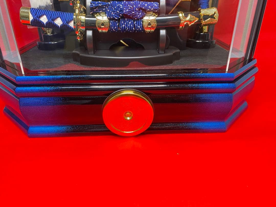 伊達政宗　東京久月　五月人形　家紋付き兜飾り　六角アクリルケース入