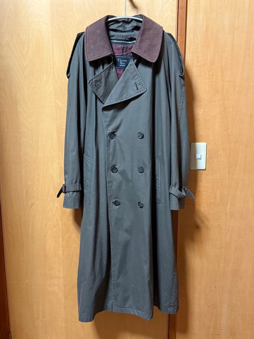 90s Christian Dior トレンチコート カーキ