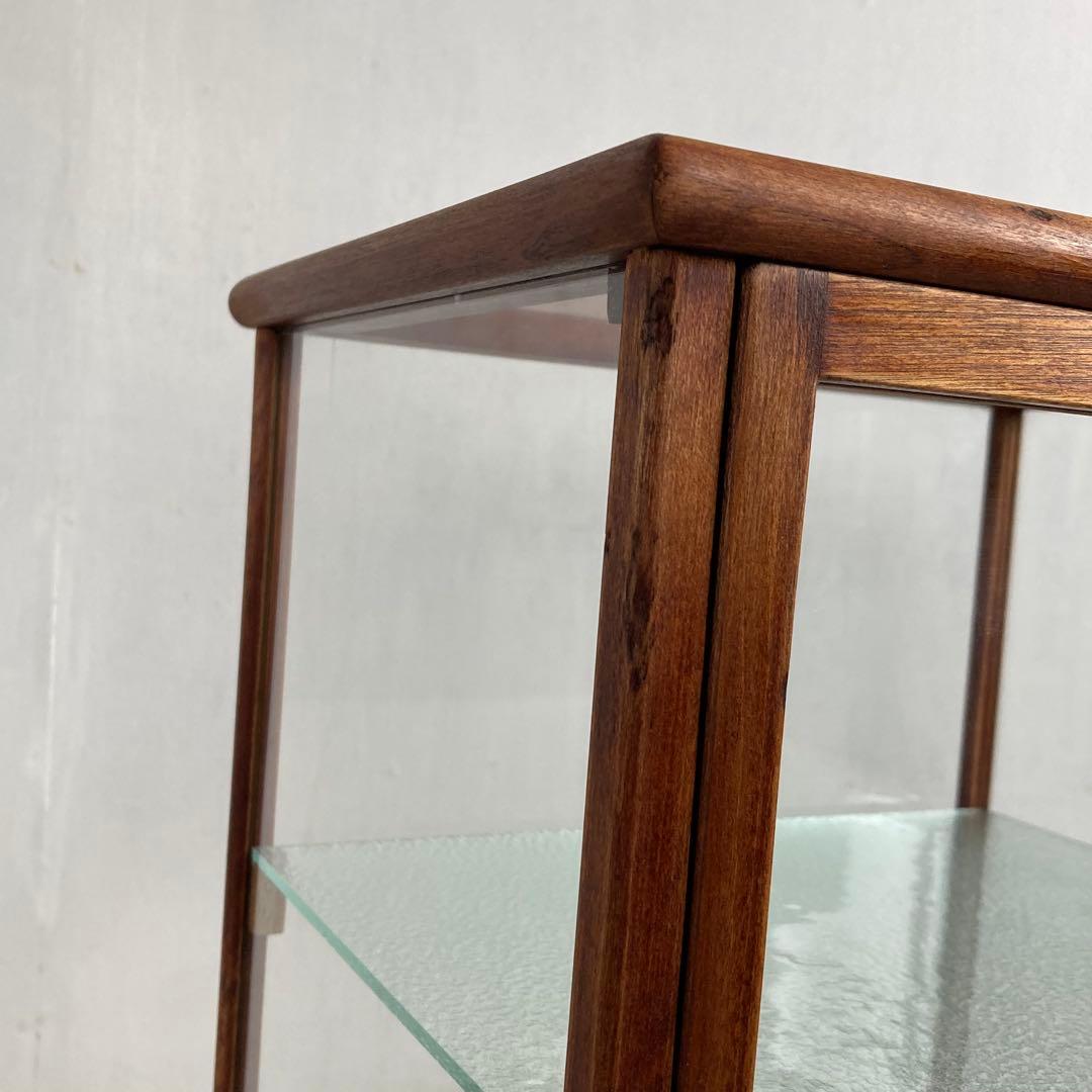 古い木製 ガラスケース 3段 卓上 ショーケース 展示ケース 店舗什器