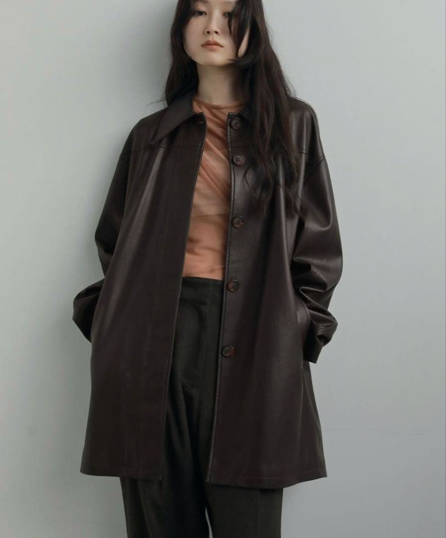 anuke エコレザーオーバージャケット サイズ36