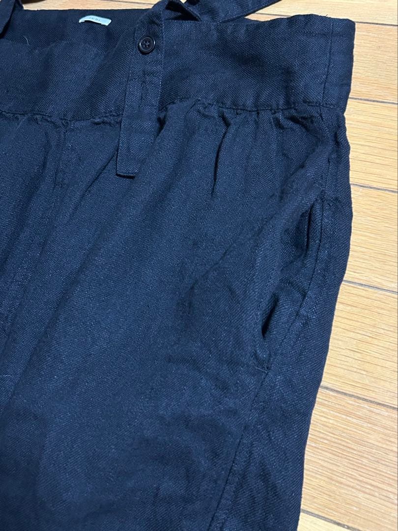 現行品⭐︎定価19,800円 ichi イチ　リネンサロペット　黒