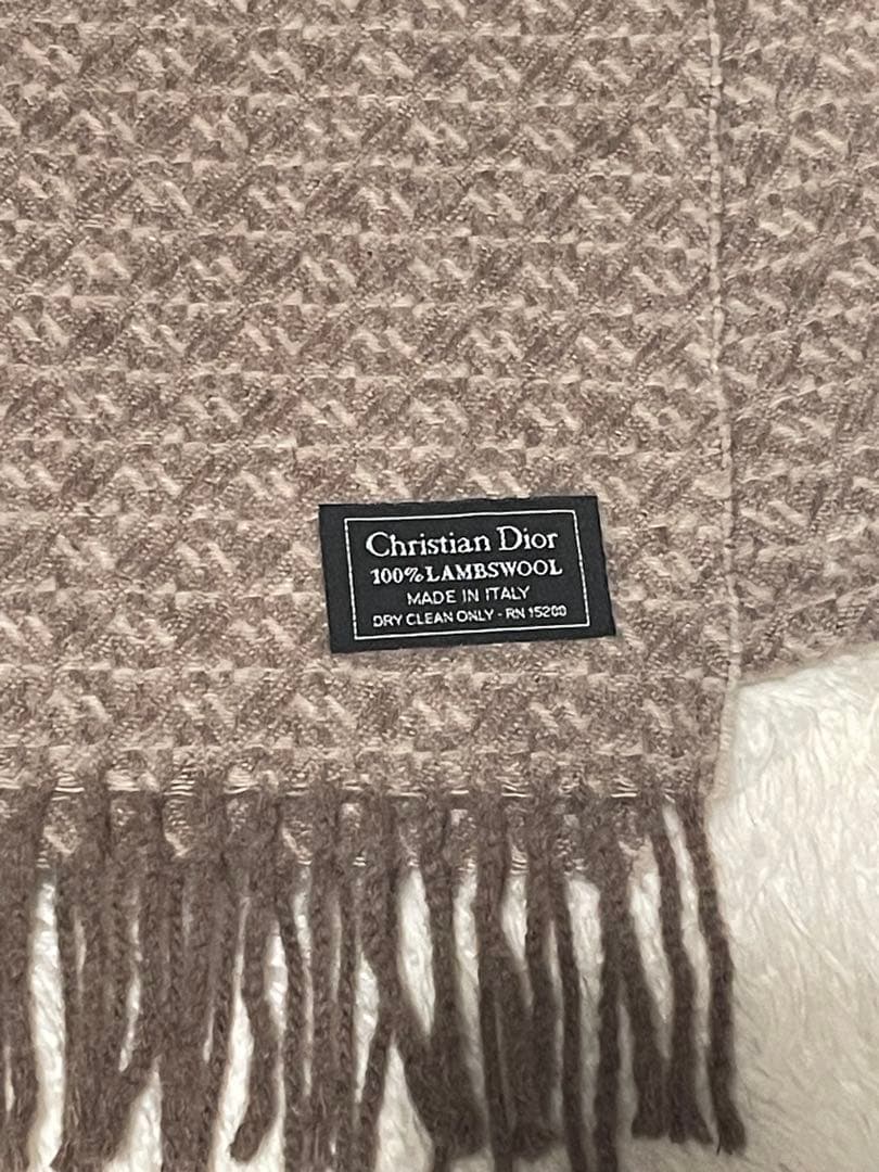 【Christian Dior 】100%ラムウール製マフラー、イタリア製