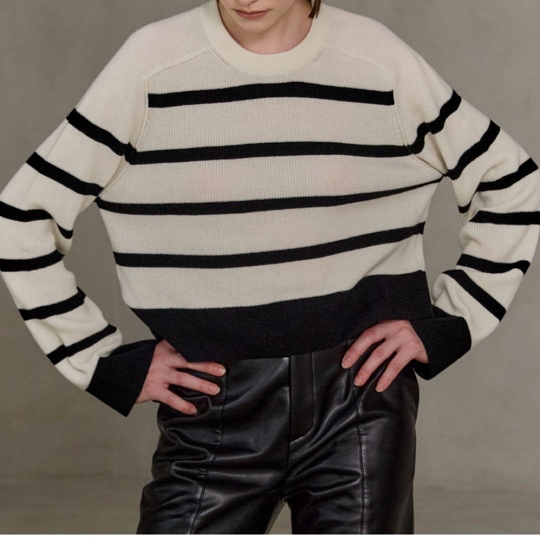 YONFAウールカシミヤクロップドニット新同yori machatt ohga