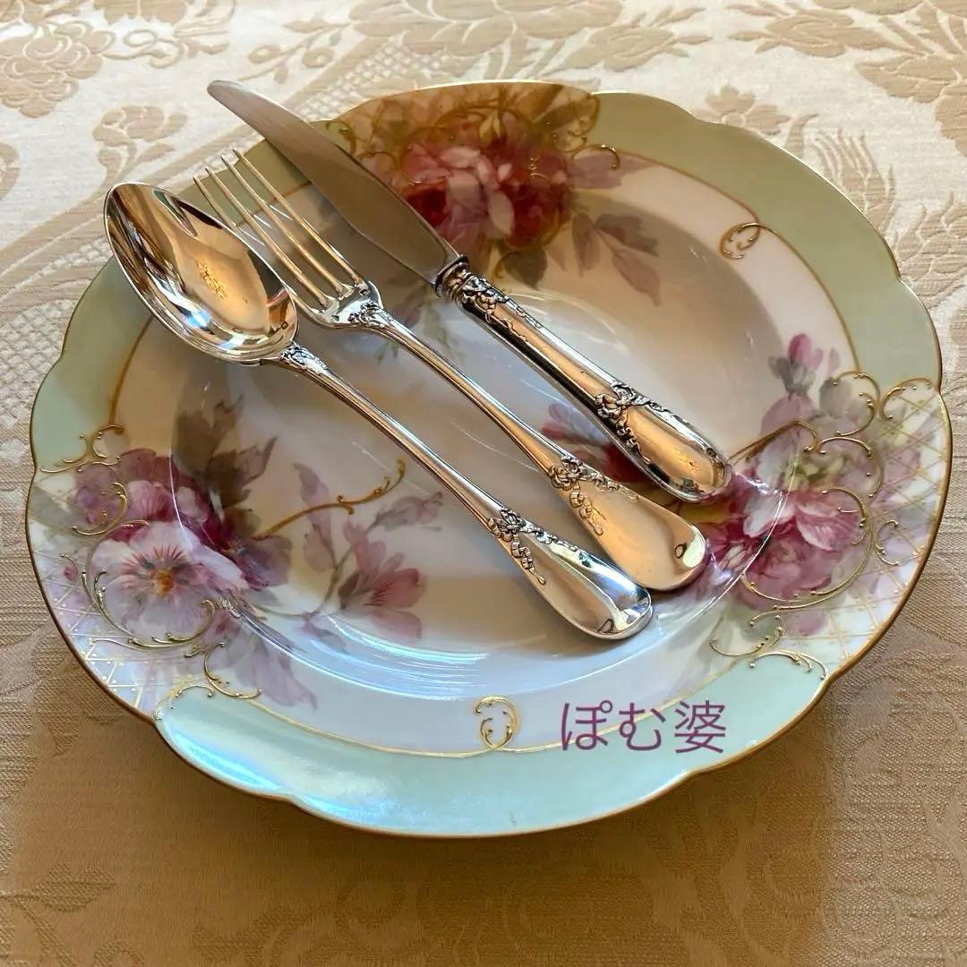 【フランス／カルディヤック】純銀／デザート用３本セット「リュバン」