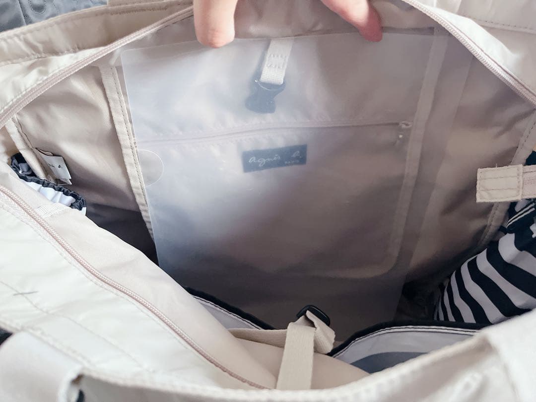 agnes b マザーズリュック ベージュ