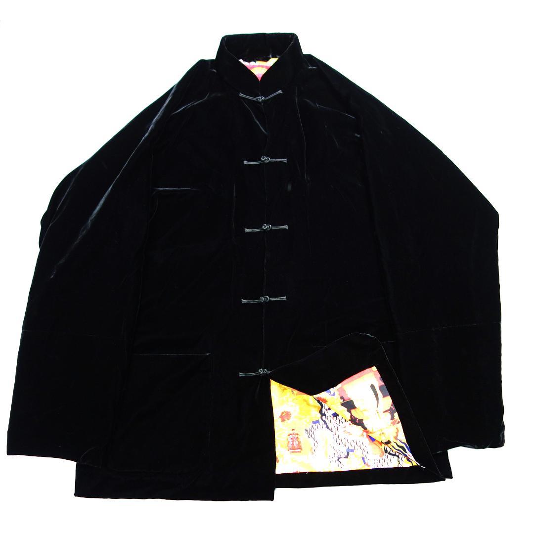 ブ*ー様 6741美品 シャンハイタン ベロア 裏地総柄 チャイナジャケット L