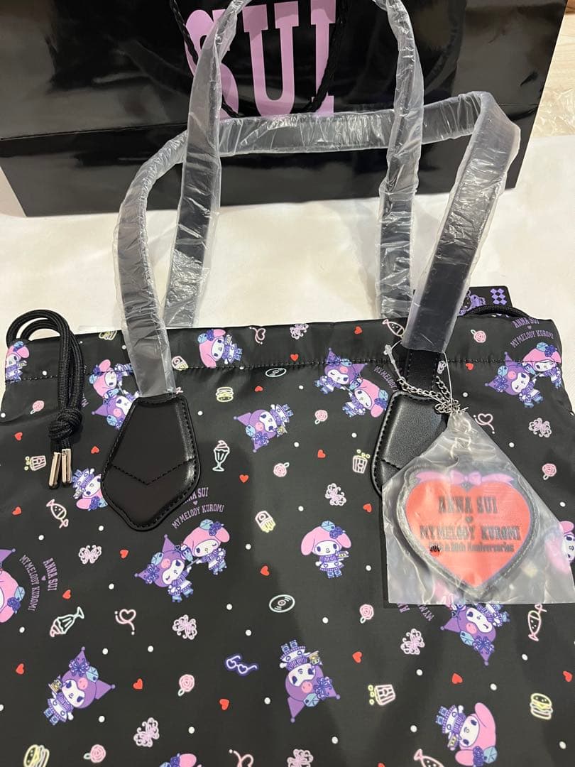 宮島　お値下げANNA SUI サンリオ　マイメロクロミ柄トートバッグ