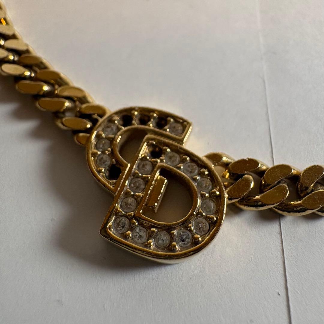 【希少】　Dior ネックレス 喜平　チェーン　ラインストーン CDロゴ