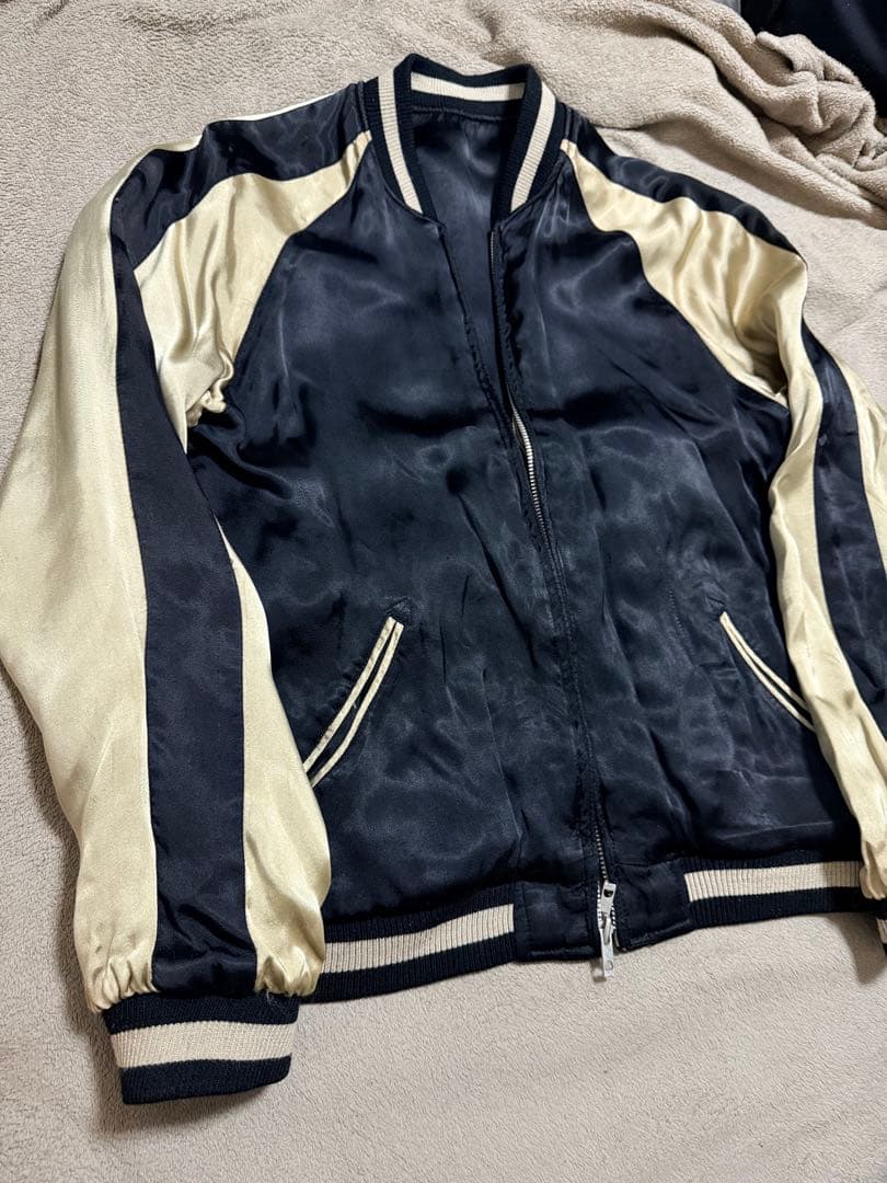 美品 ２面用 JUNK STAR スカル 火 日本限定スカジャン vintage