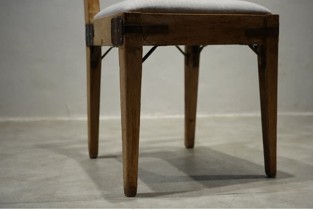 昭和初期　ビンテージチェア　栗材　アンティーク　椅子　無骨