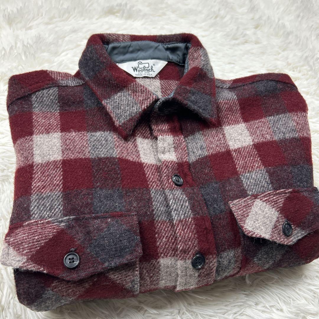 70s 白タグ　美品　ウールリッチ　CPOシャツジャケット　バッファローチェック