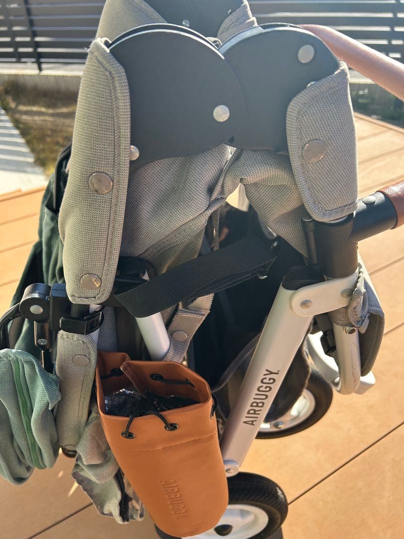 エアバギー ココダブルフロムバース　グリーン　双子年子ベビーカー　付属品あり