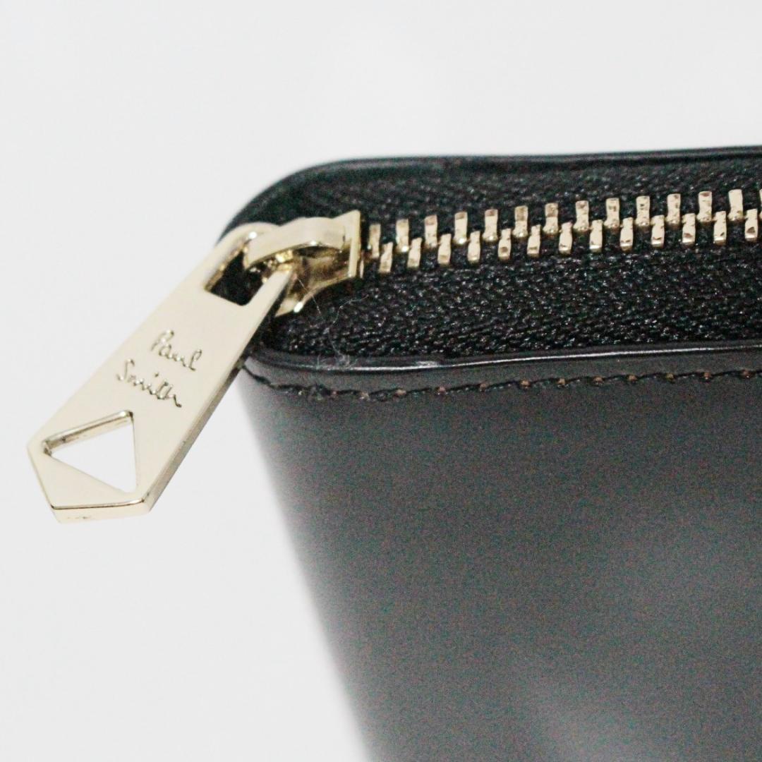 新品 ポールスミス 47300円 コードバン ラウンドファスナー折り財布 黒