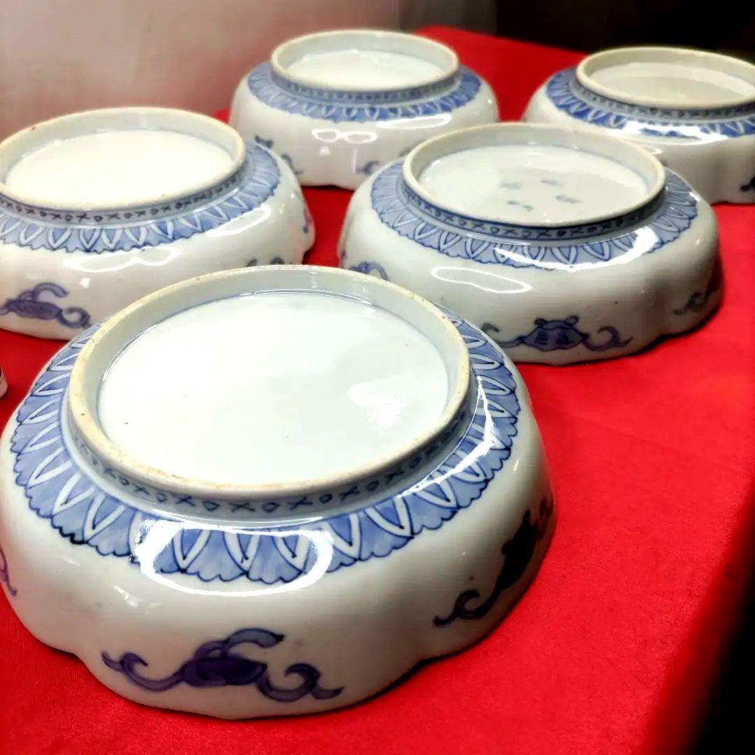 有田焼　伊万里焼　古伊万里　金彩　色絵　小皿　深皿　なます皿　5寸皿5客セット