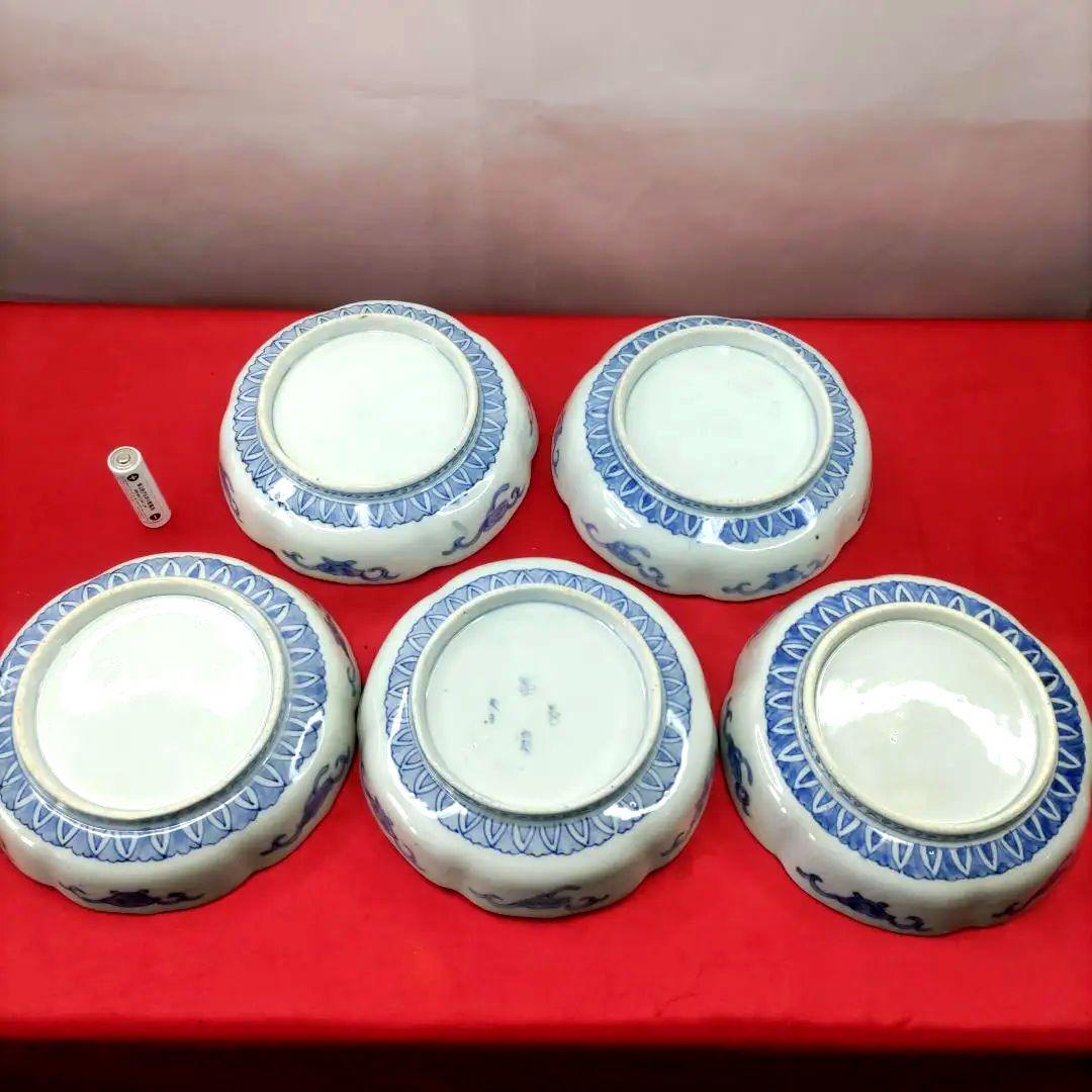有田焼　伊万里焼　古伊万里　金彩　色絵　小皿　深皿　なます皿　5寸皿5客セット