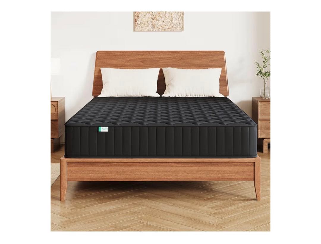 マットレス シングル 硬め 極厚20cm コイルマットレス ブラック