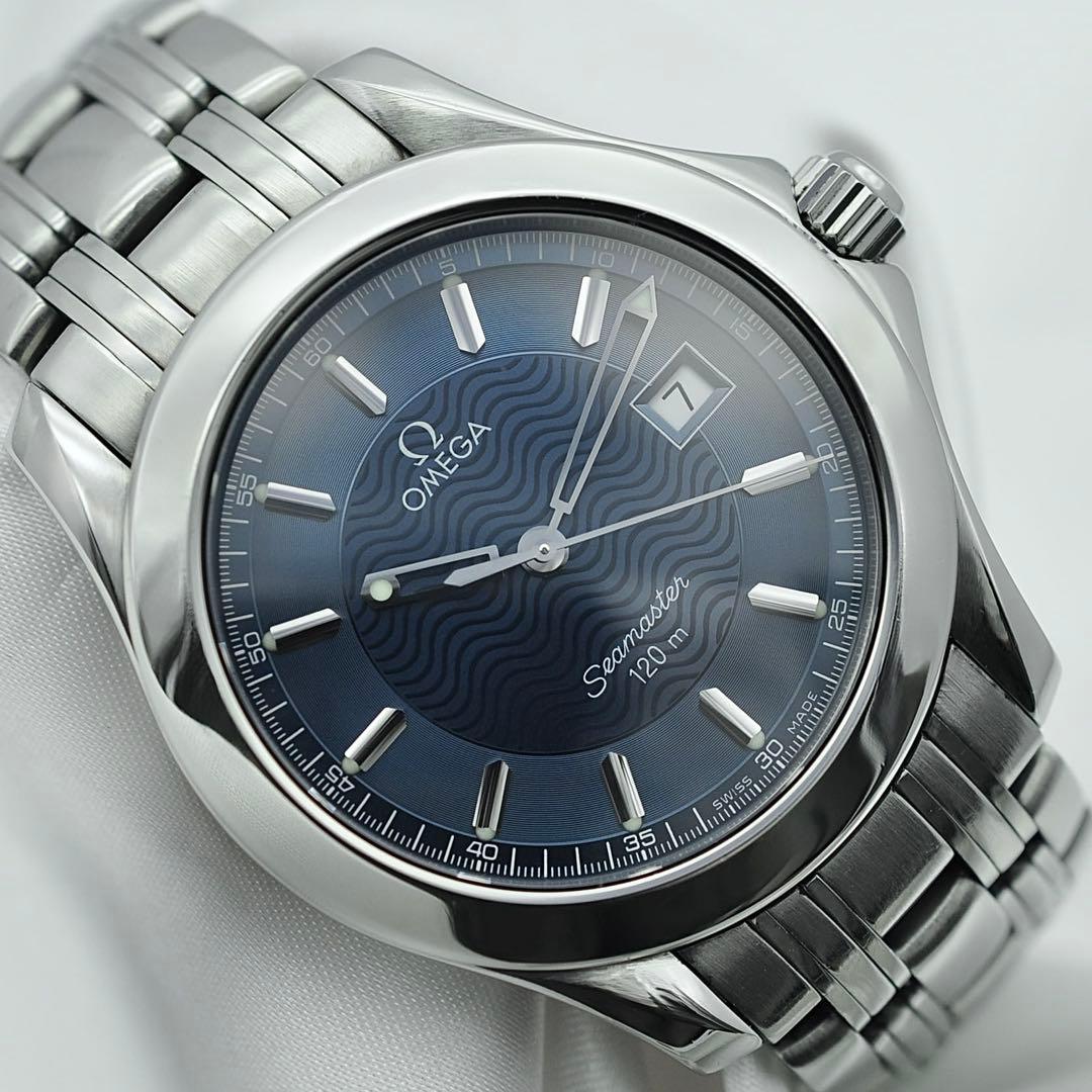OMEGA オメガ 磨き済 2511.81 シーマスター 120m 紺 メンズ