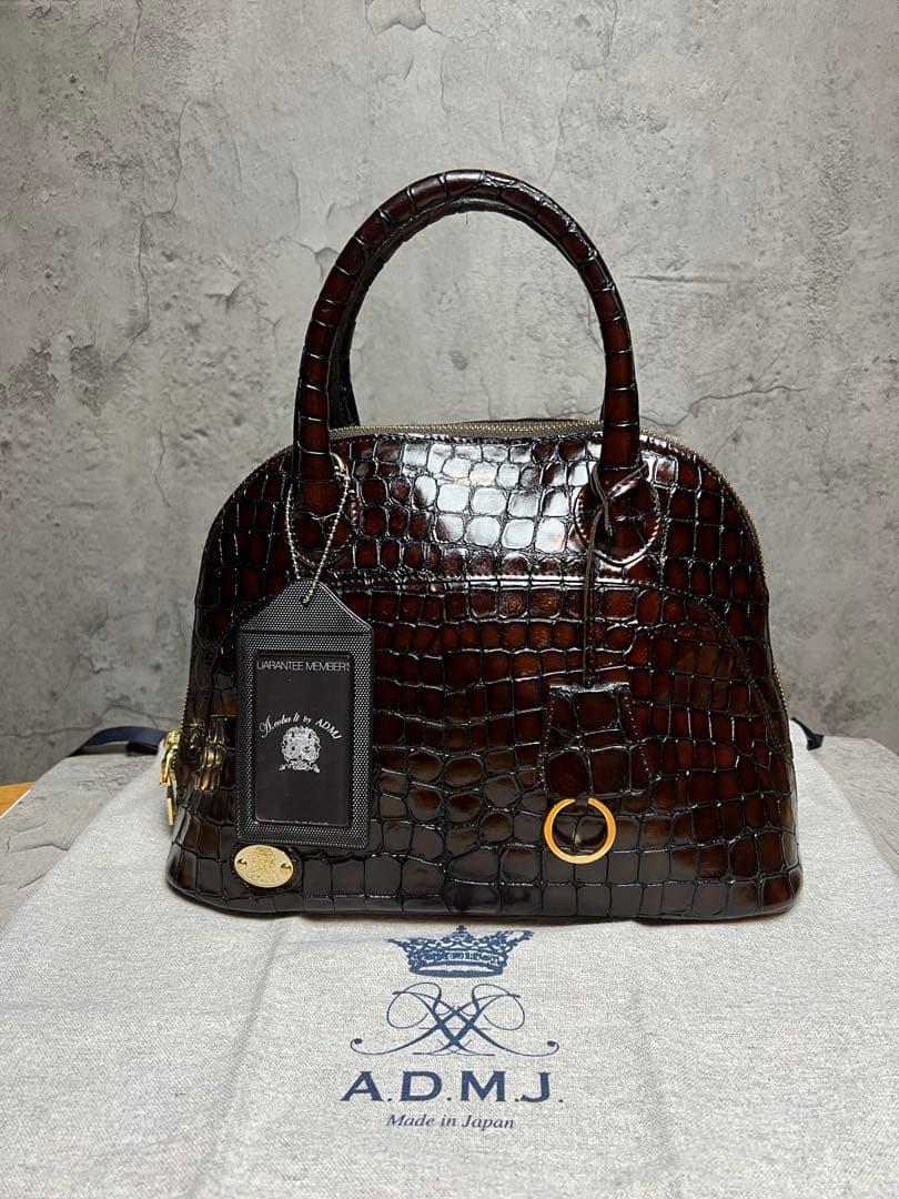 A.D.M.J. ダークブラウン ハンドバッグ