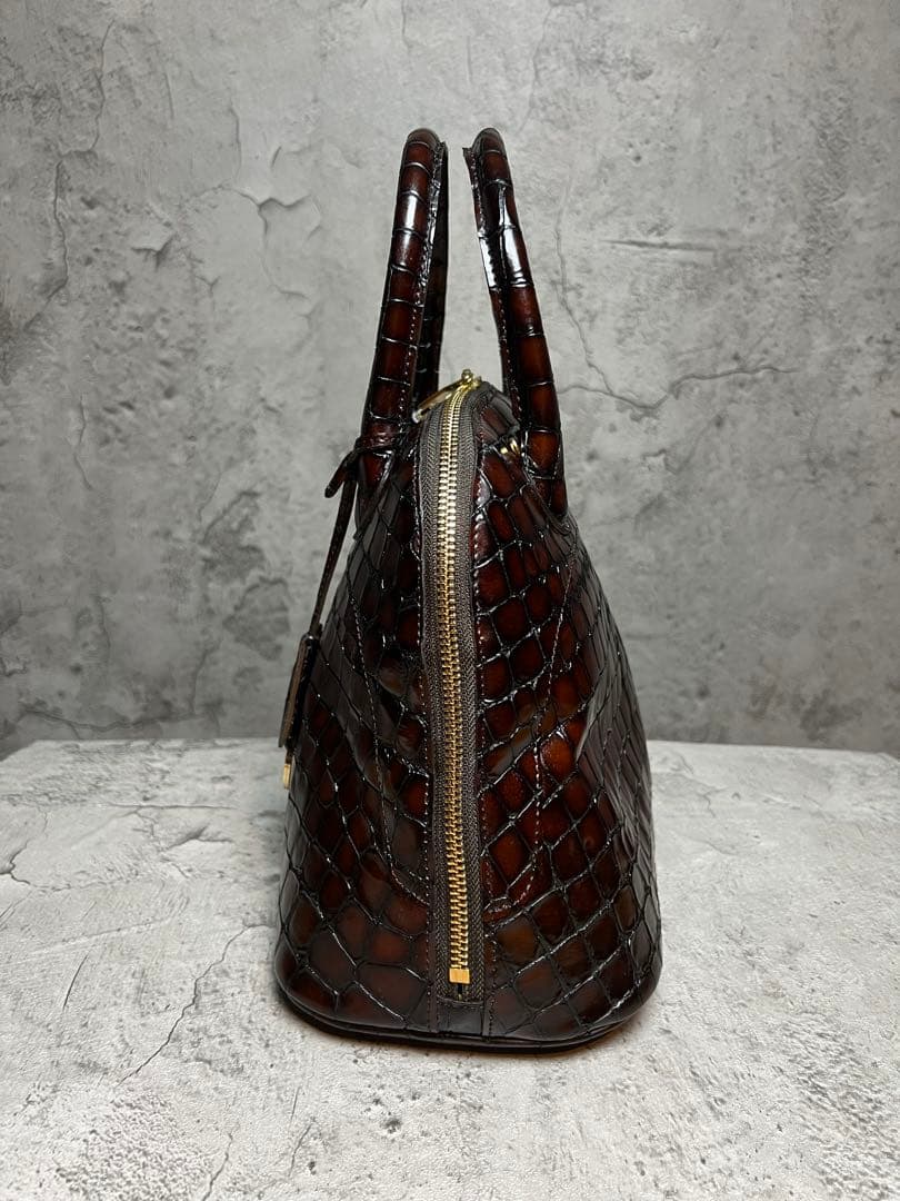 A.D.M.J. ダークブラウン ハンドバッグ