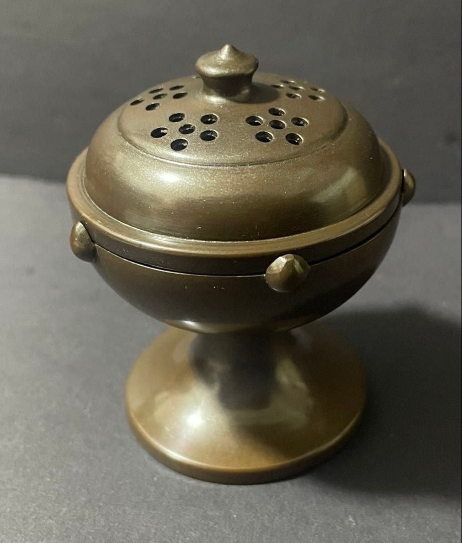 極美品　唐銅　穂屋蓋置　火舎蓋置　高木治良兵衛（造） 共箱付き　茶道具