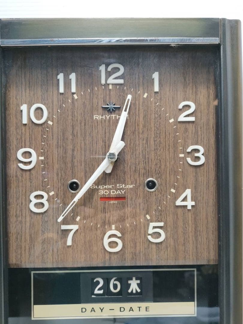 リズム時計 Super Star 30 DAY 柱時計 振り子時計 日付表示付き