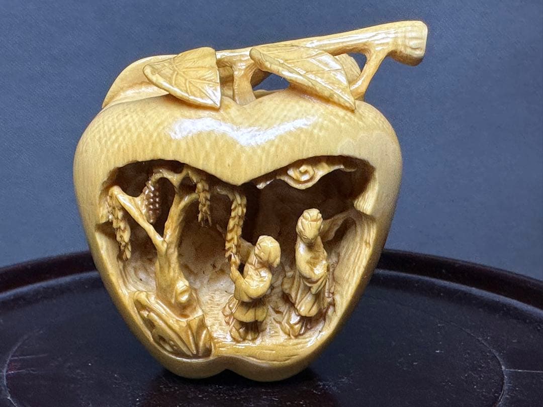 アンティーク　中国美術　苹果リンゴ　置物　骨董　飾り物　古美術品　 細密細工