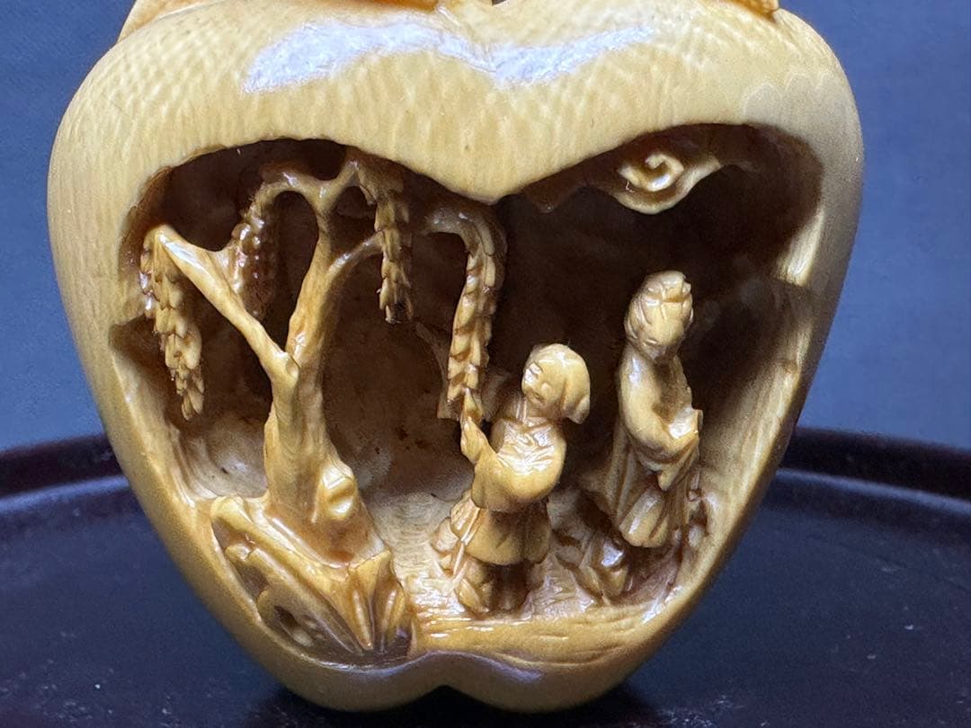 アンティーク　中国美術　苹果リンゴ　置物　骨董　飾り物　古美術品　 細密細工