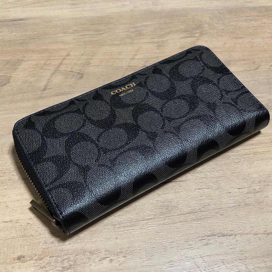 米*進様 COACH シグネチャー　ブラック 長財布