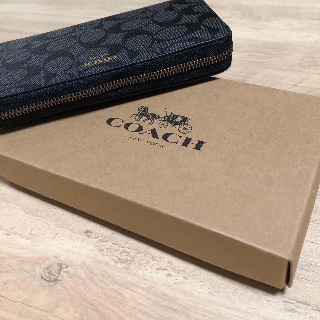 米*進様 COACH シグネチャー　ブラック 長財布