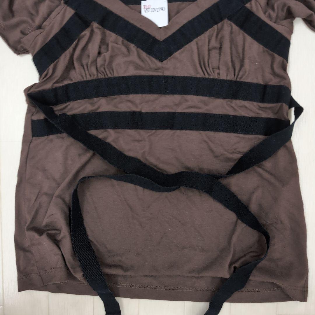 255○ 値下げRED VALENTINO ブラウン フリル袖 シャツ