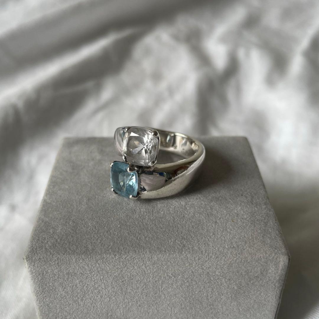 エルメス　アクアマリン　リング　HERMES ヴィンテージ　ストーン　57