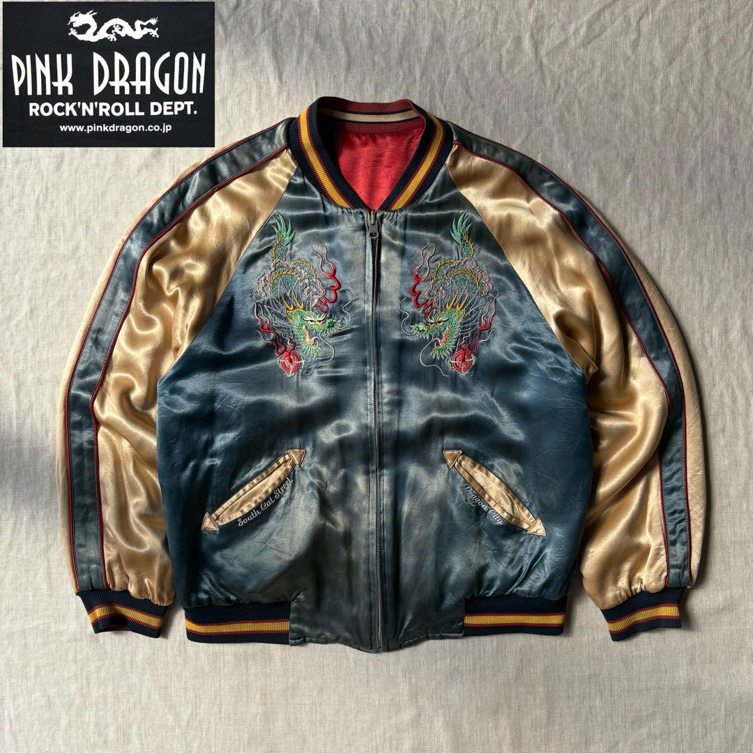 当時物 CREAM SODA PINK DRAGON スカジャン タイガー 龍