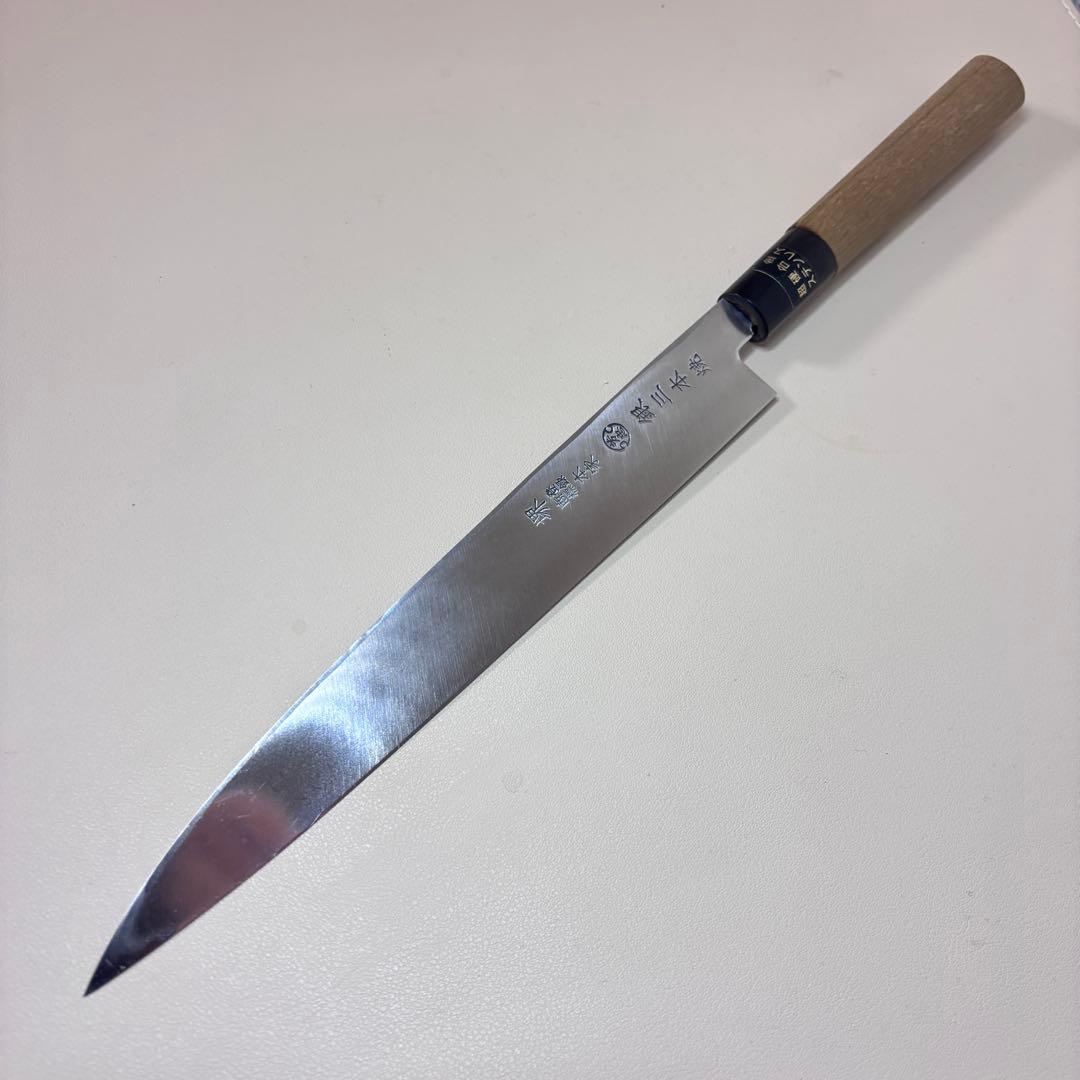 240mm 銀三本焼　柳刃包丁　クリ柄 和包丁